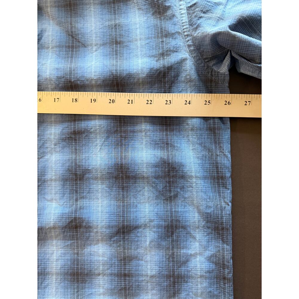Panhandle Rough Stock Men’s XL Blue Plaid Long Sleeve Button Front Western Shirt - Picture 4 of 8
